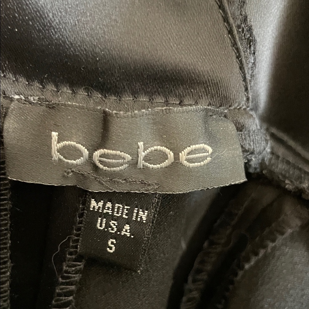 bebe Black V-Neck Midi Dress Made in USA beautiful quality - Picture 2 of 4